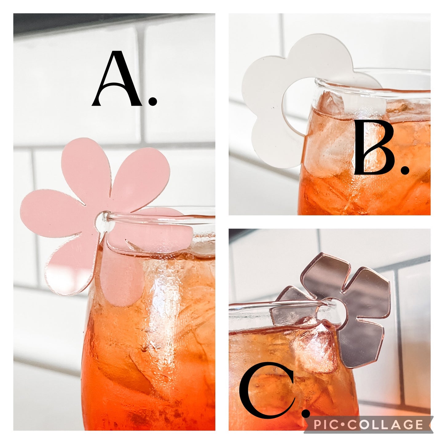 Flower Power Drink Charms
