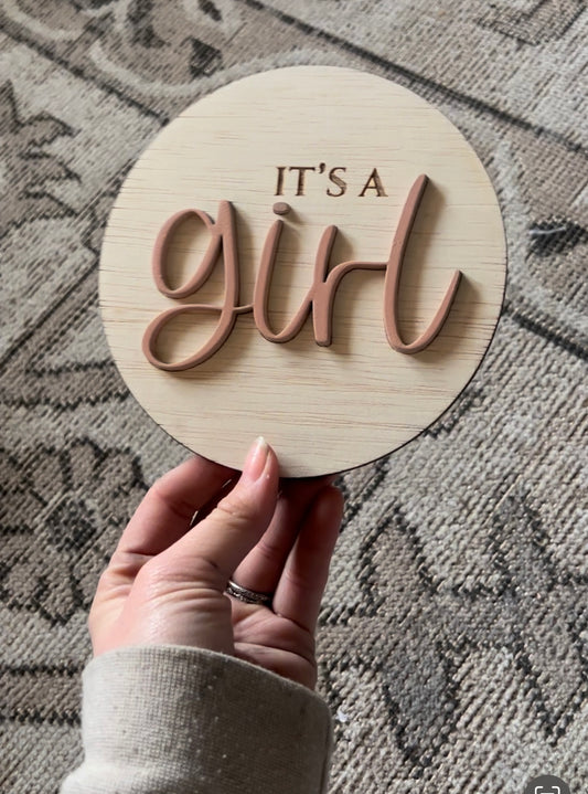 it’s a boy/it’s a girl double sided sign