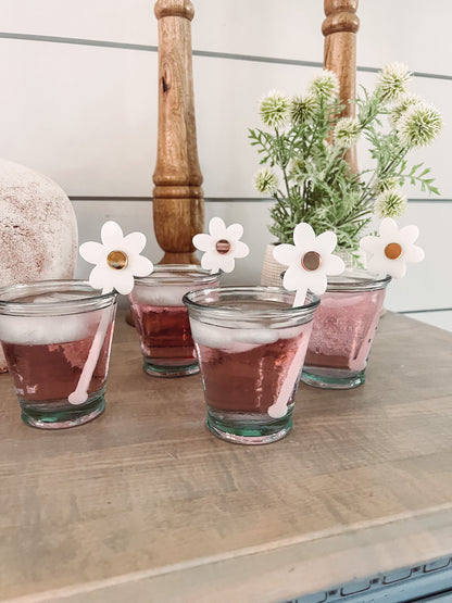 Floral Stir Sticks - set of 4