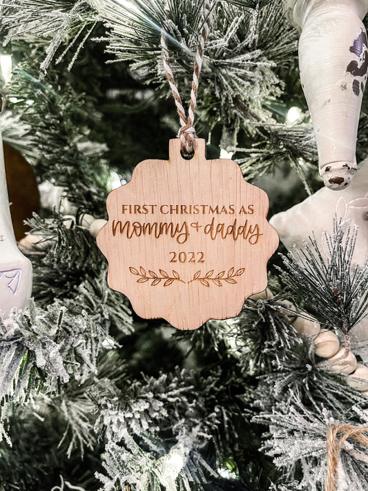 First year as Mommy and Daddy Ornament